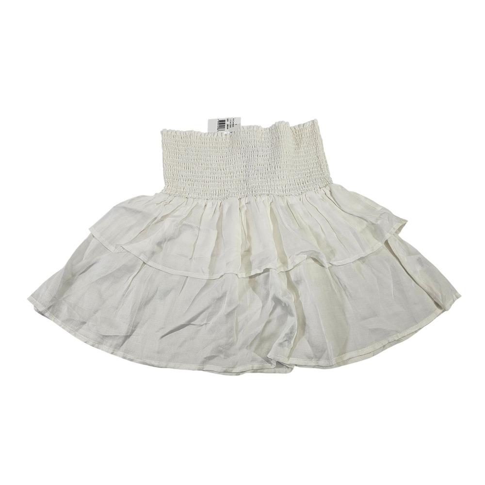 The Man Repeller x PJK Women M Paris Smocked‎ Bunny Top White Blue Boho Festival
